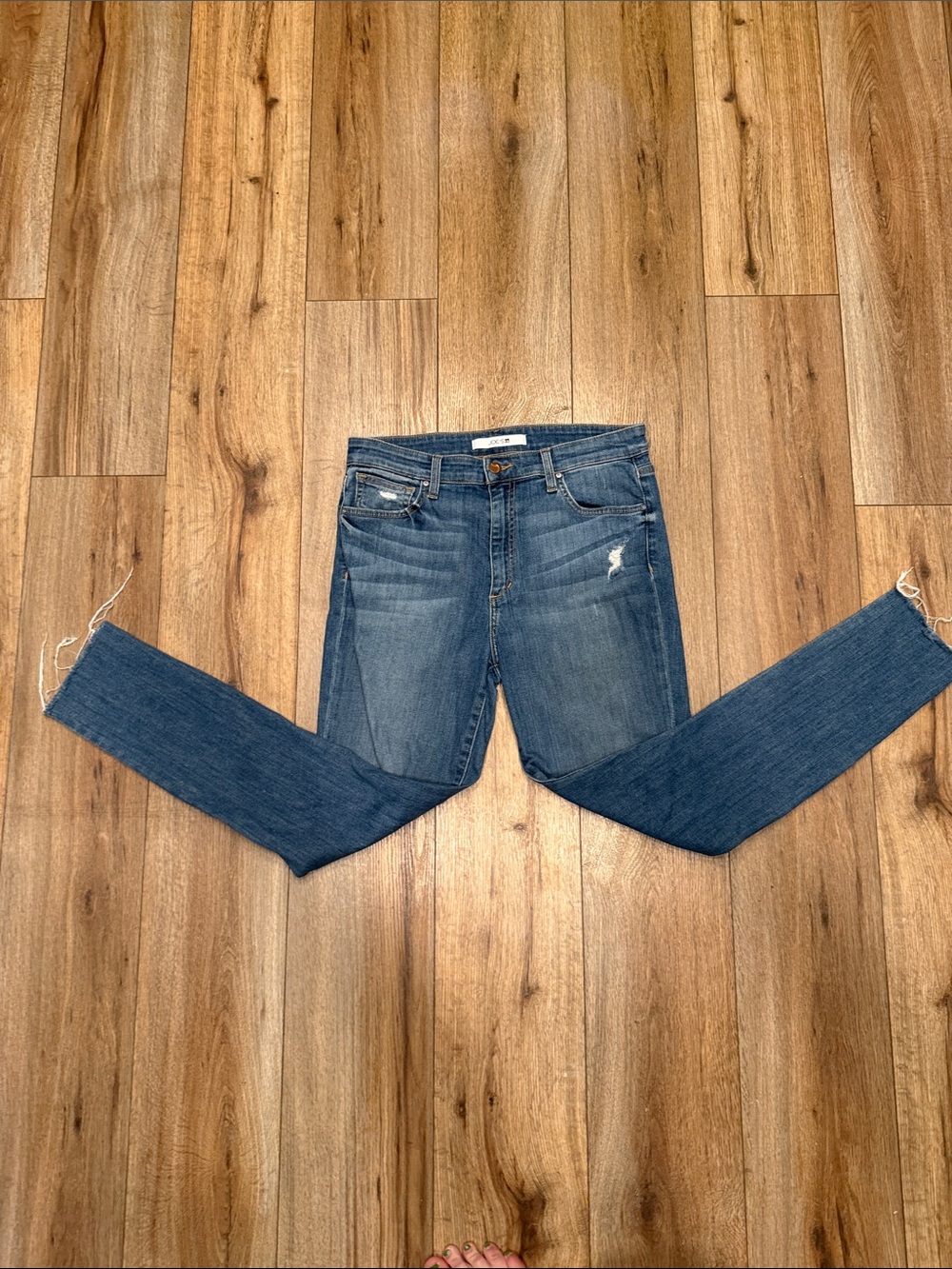 Joe’s Jeans Women’s 31 High Waist Skinny Ankle Denim Distressed Medium Wash